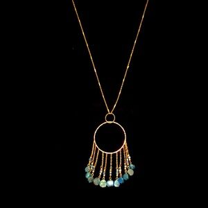 Gorgeous 30-33 inch genuine turquoise pendant chain necklace. Perfect condition